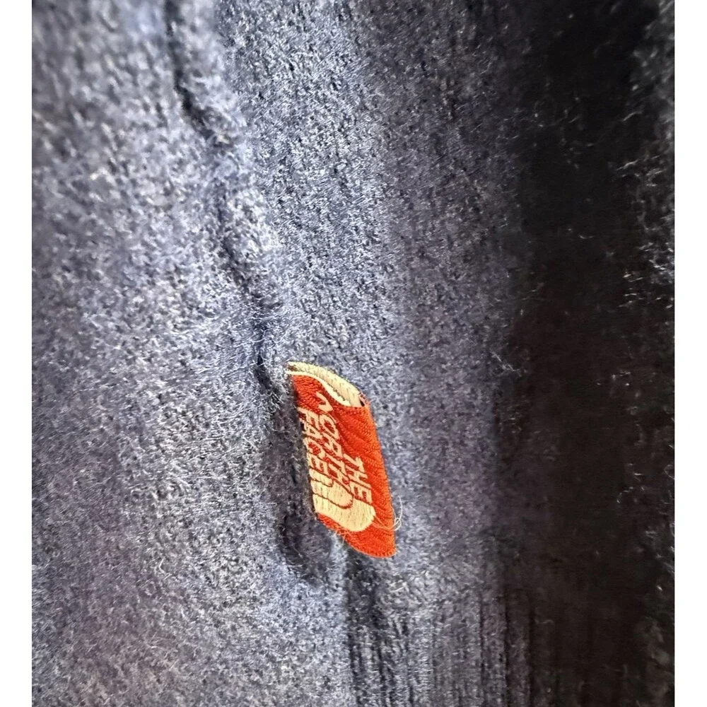The North Face Men’s Wool‑Blend Quarter Zip Sweater – Blue – XL (Shrunk)